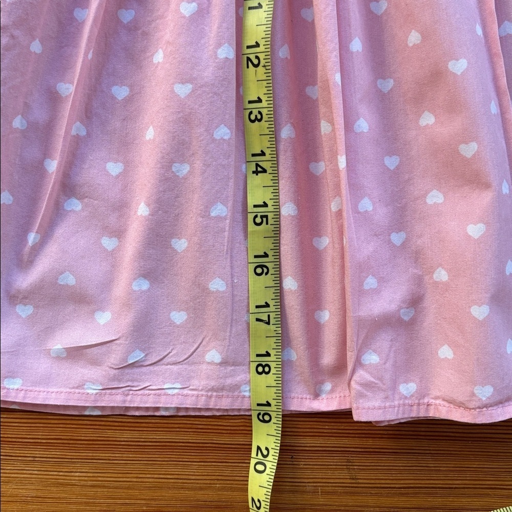 MuMuCoCo Pink W/White Hearts Sleeveless Dress. Buttons In Back Size 2T - Picture 5 of 7